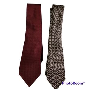 CLAIBORNE (BURGUNDY) MERONA (BLACK & SILVER/GRAY) TIES